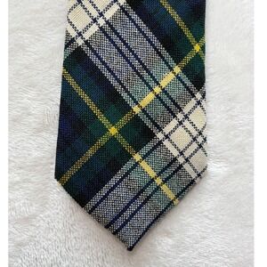 Gordon Blue Green Plaid Wool Tartan Necktie Mens OS Excellent